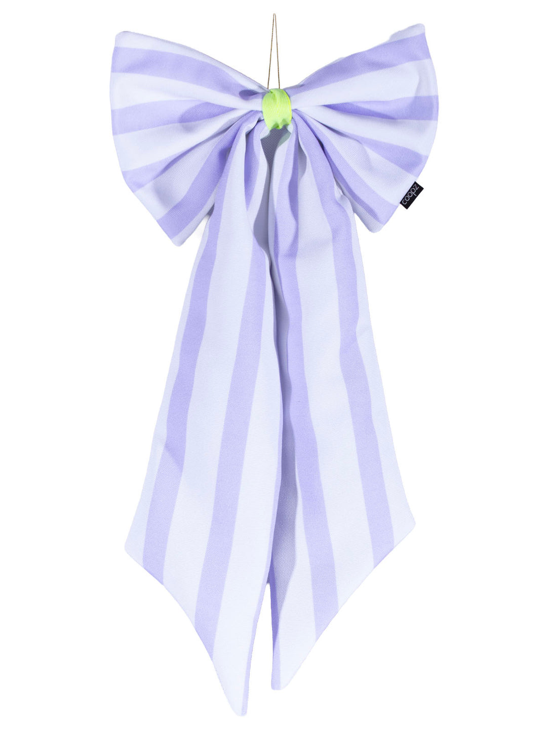 Schleife Canvas offwhite/flieder breit gestreift