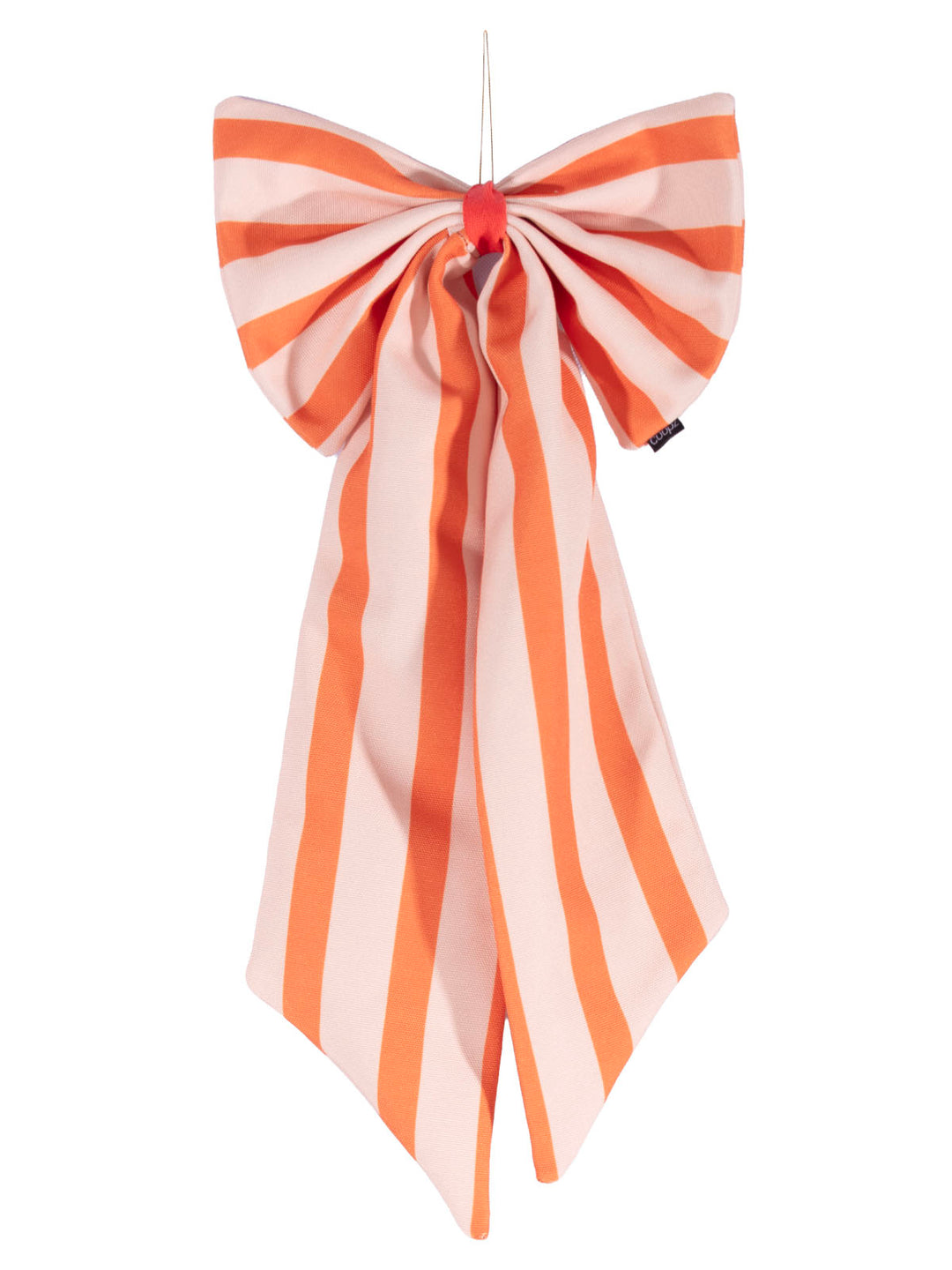 Schleife Canvas hellorange/mandarine breit gestreift