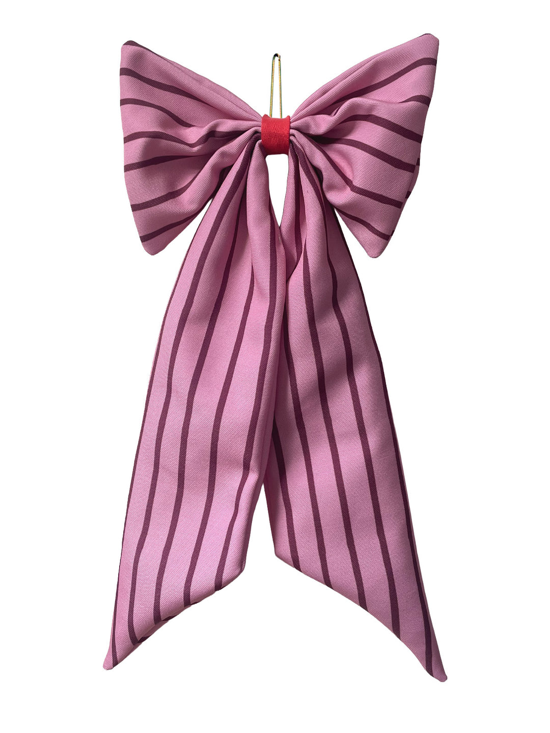 Weihnachtsschmuck Schleife rosa/plum schmal gestreift