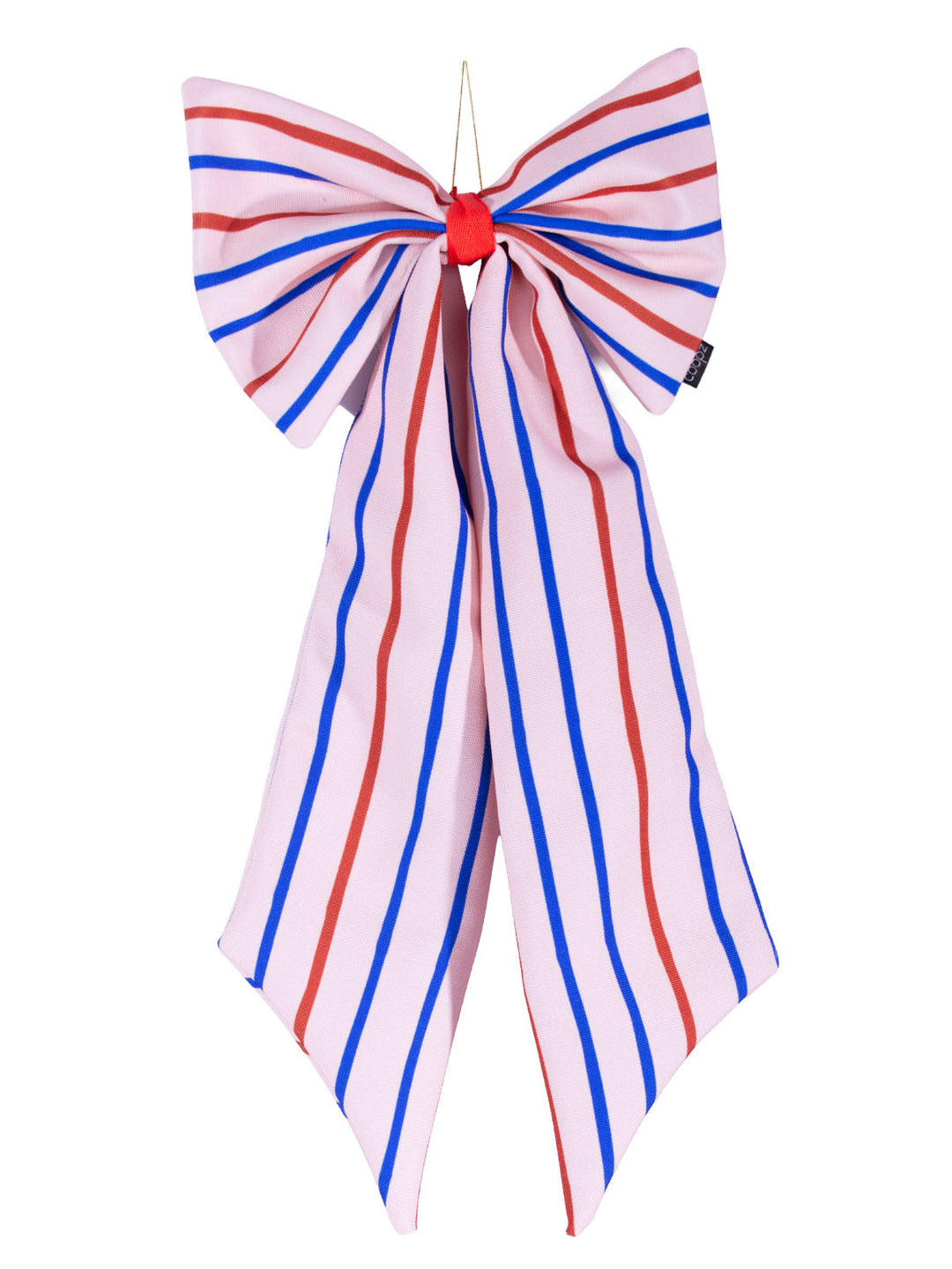 Schleife Canvas peach/blau/braun schmal gestreift