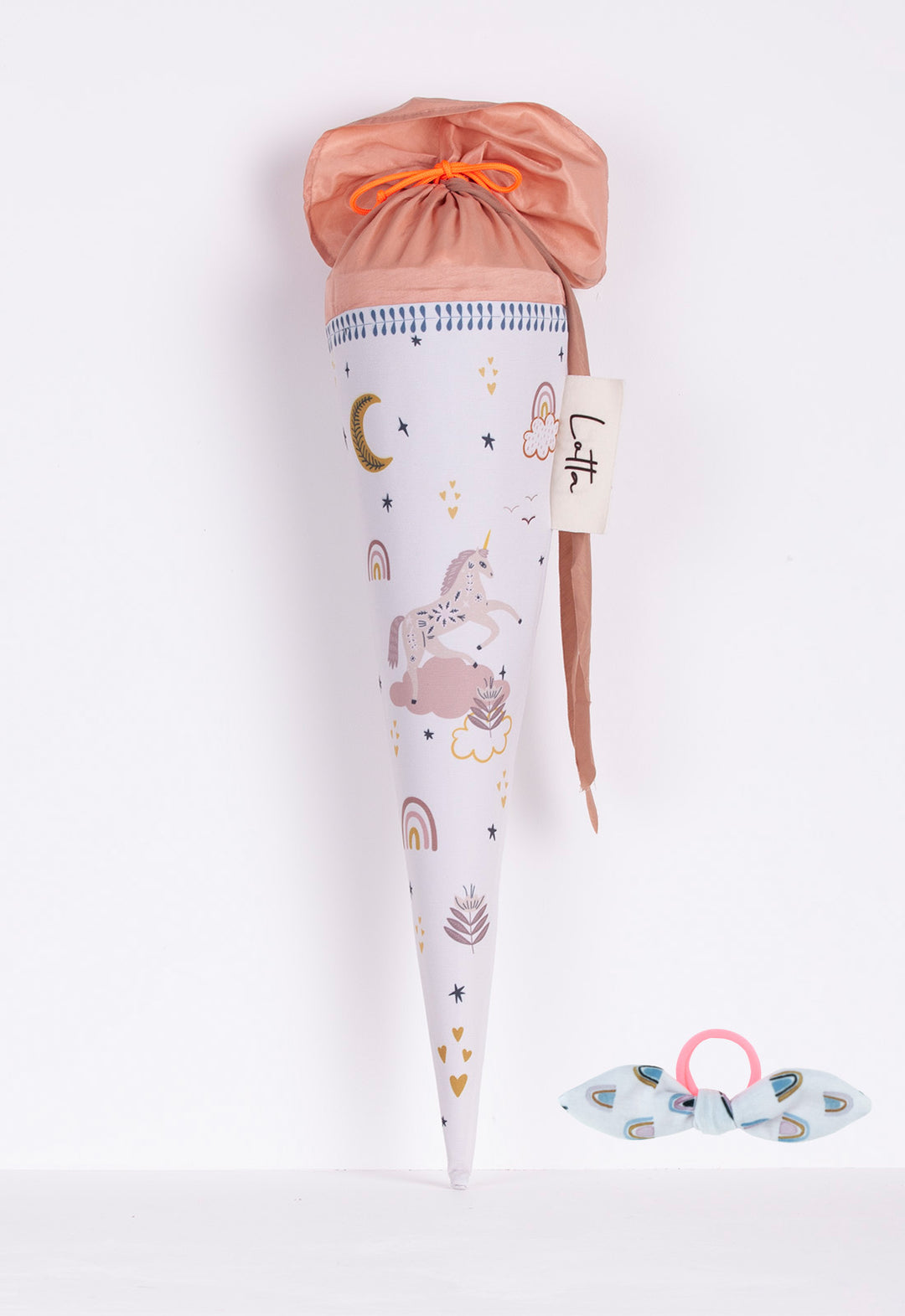 Schultüte Einhorn 50 cm Nr. 2 mit Haarschleife