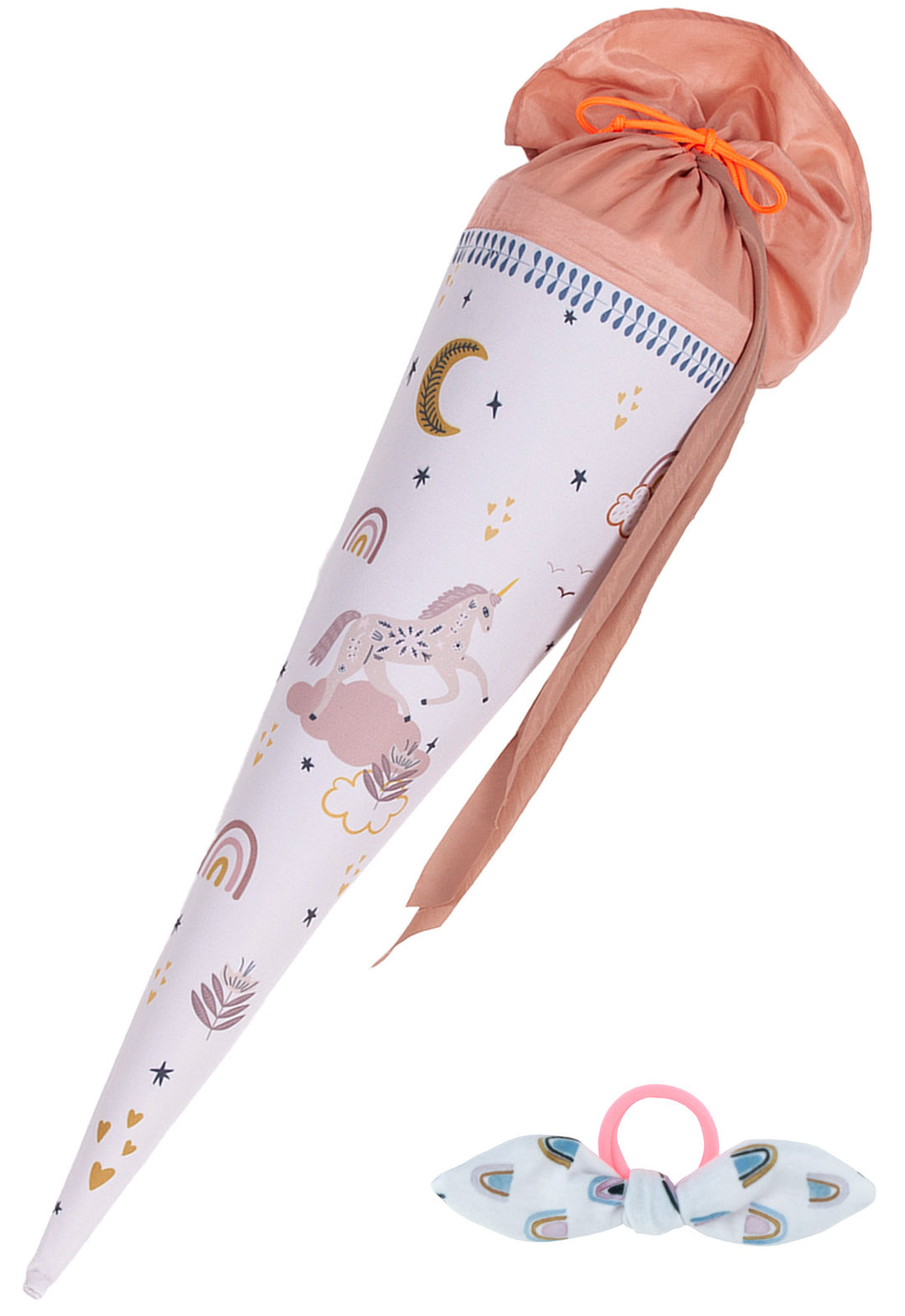 Schultüte Einhorn 50 cm Nr. 2 mit Haarschleife