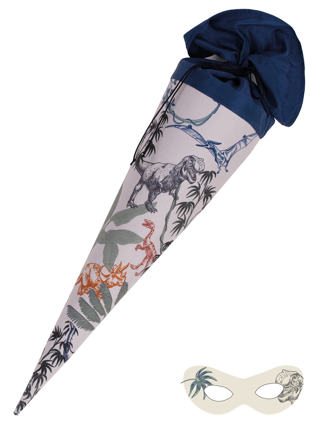 Schultüte stylische Dinosaurier 70 cm mit Superheldenmaske