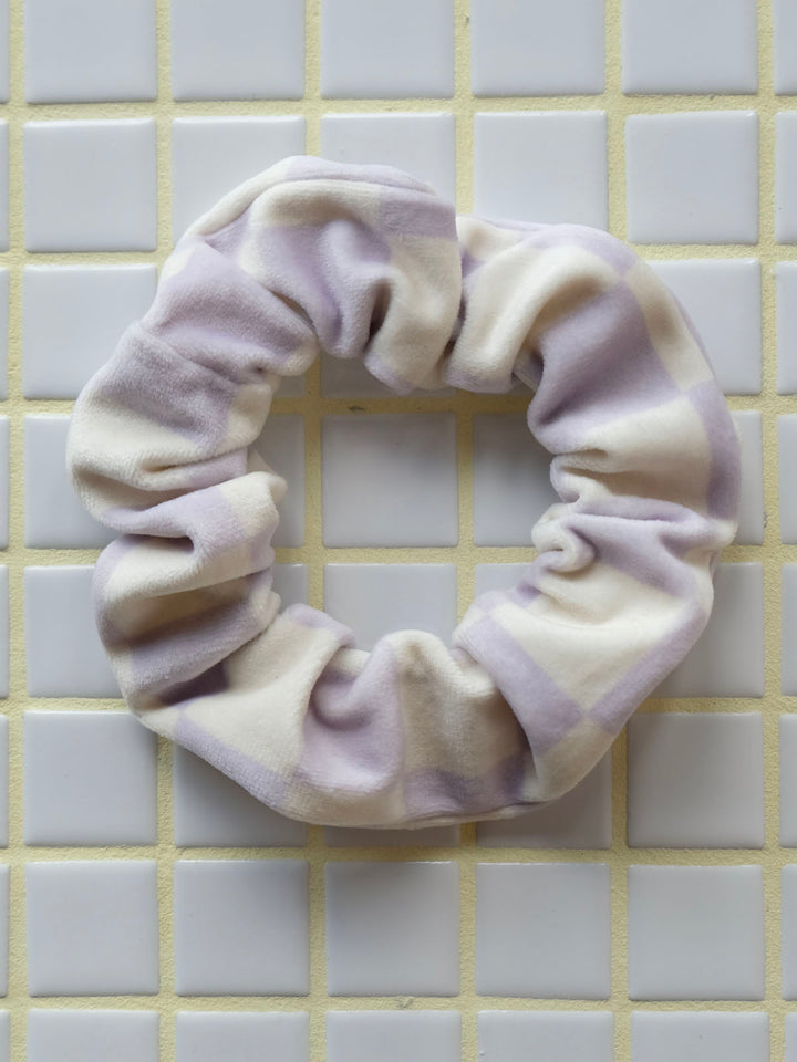 Scrunchie Karo Lila/Creme