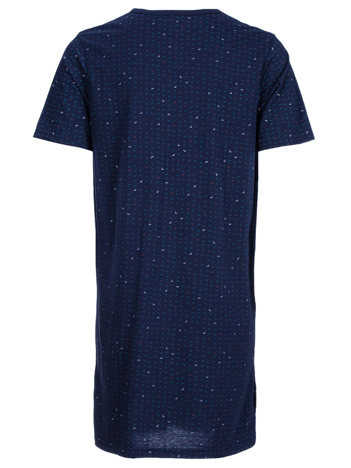 Herren Nachthemd Kurzarm - Theo Rundhals Knopfleiste Single-Jersey