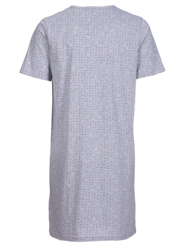 Herren Nachthemd Kurzarm - Theo Rundhals Knopfleiste Single-Jersey