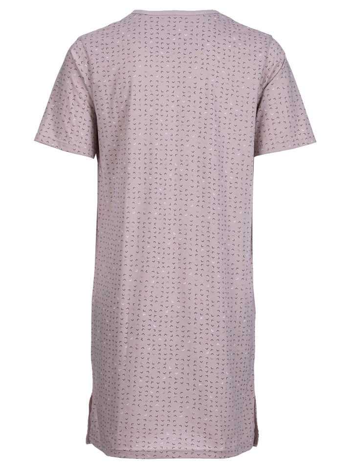 Herren Nachthemd Kurzarm - Theo Rundhals Knopfleiste Single-Jersey