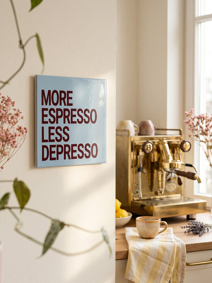 Bedruckte Fliese – More Espresso Blue