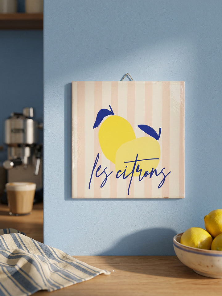 Printed Tile – Lemon Stripes