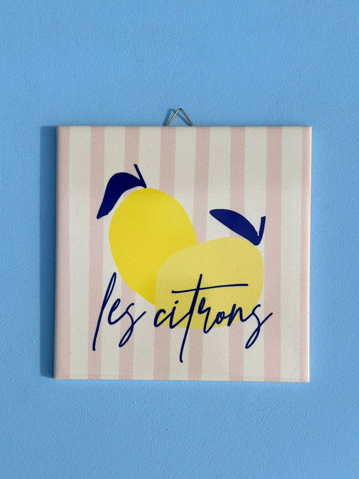 Printed Tile – Lemon Stripes