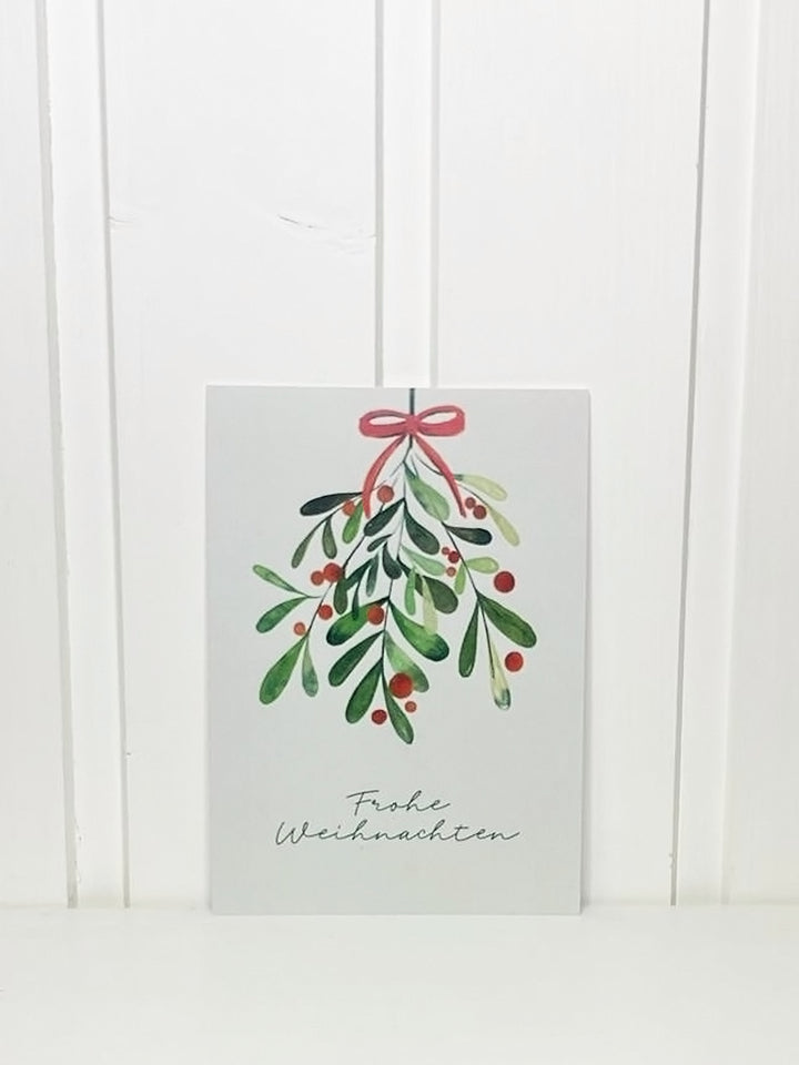 coopz Weihnachtskarte- Mistletoe hellgrün/ rot