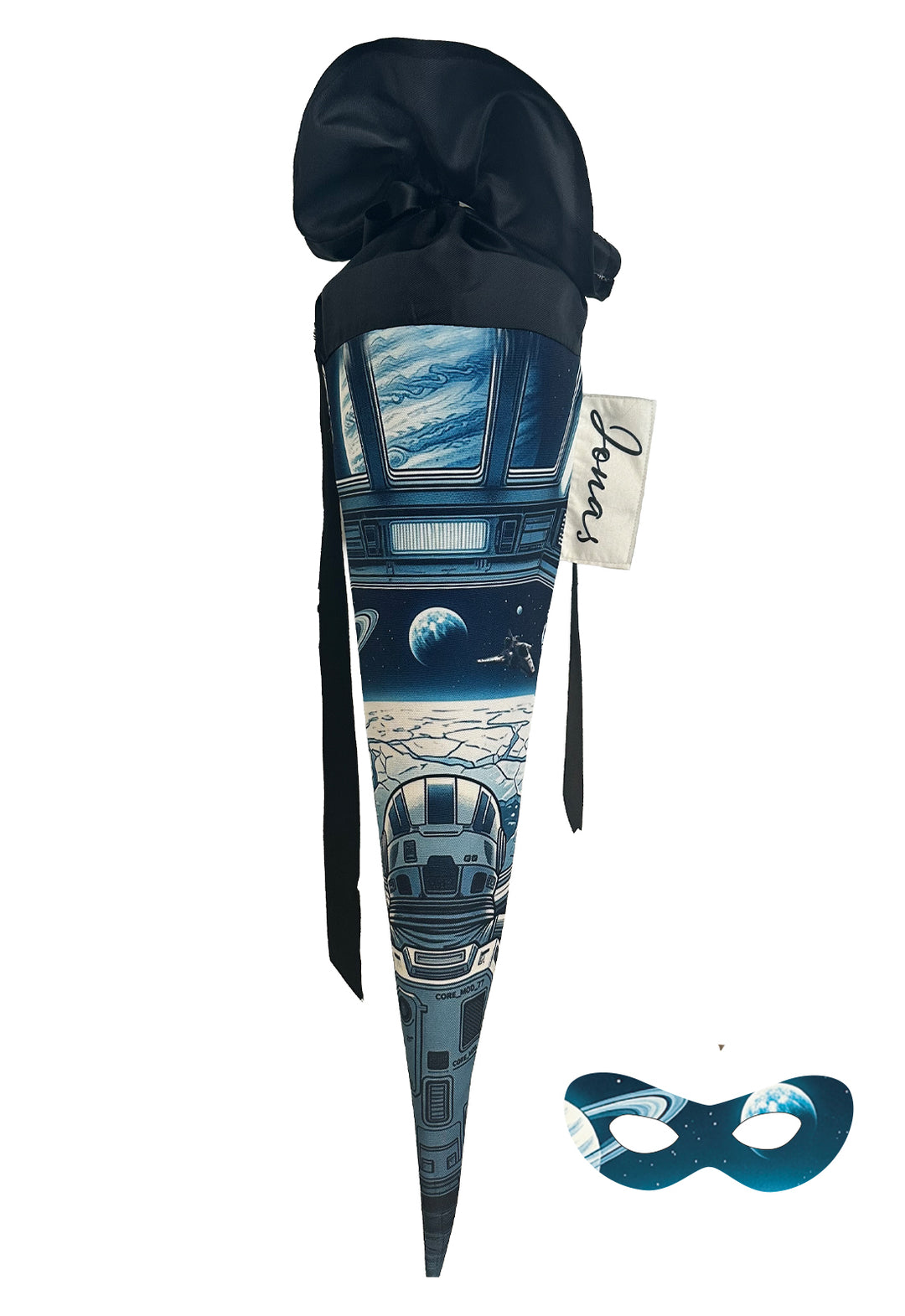 Schultüte Weltall mit Superheldenmaske