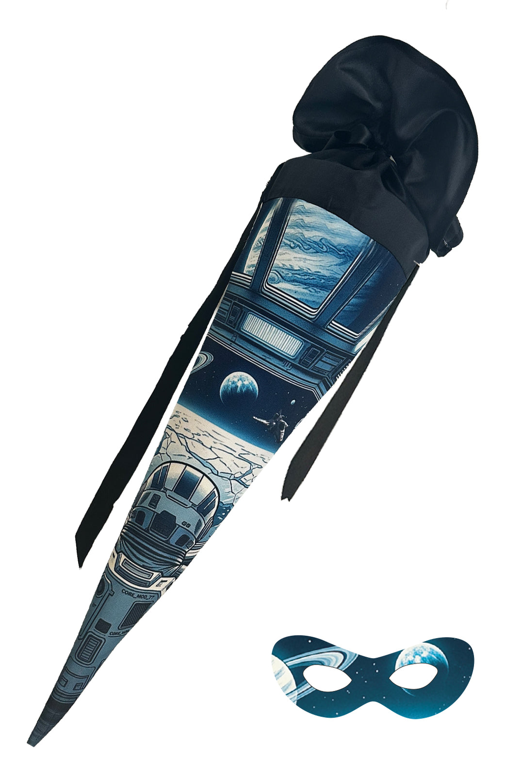 Schultüte Weltall mit Superheldenmaske