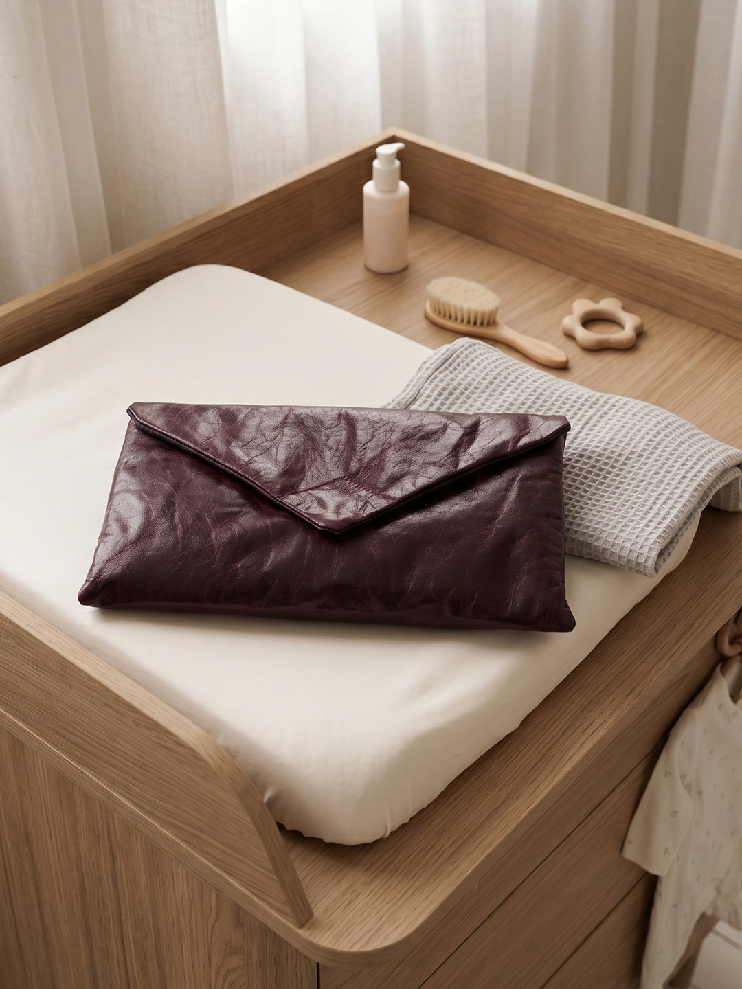 Windeltasche Mini-Me Big Leder Oxblood