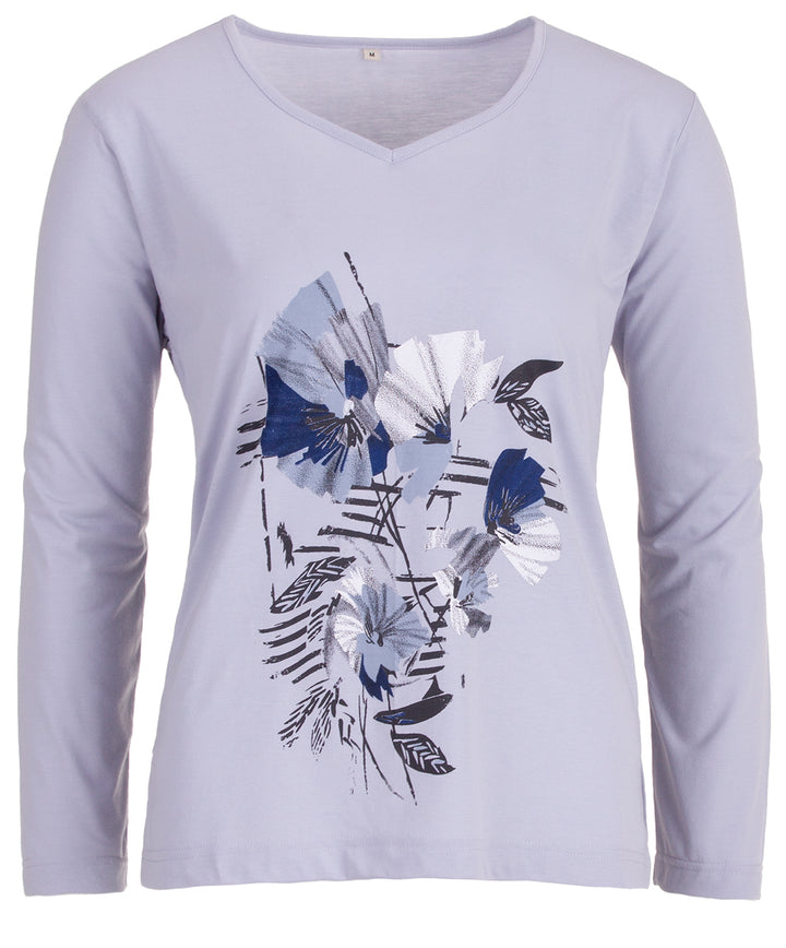 Langarmshirt - Blumendruck
