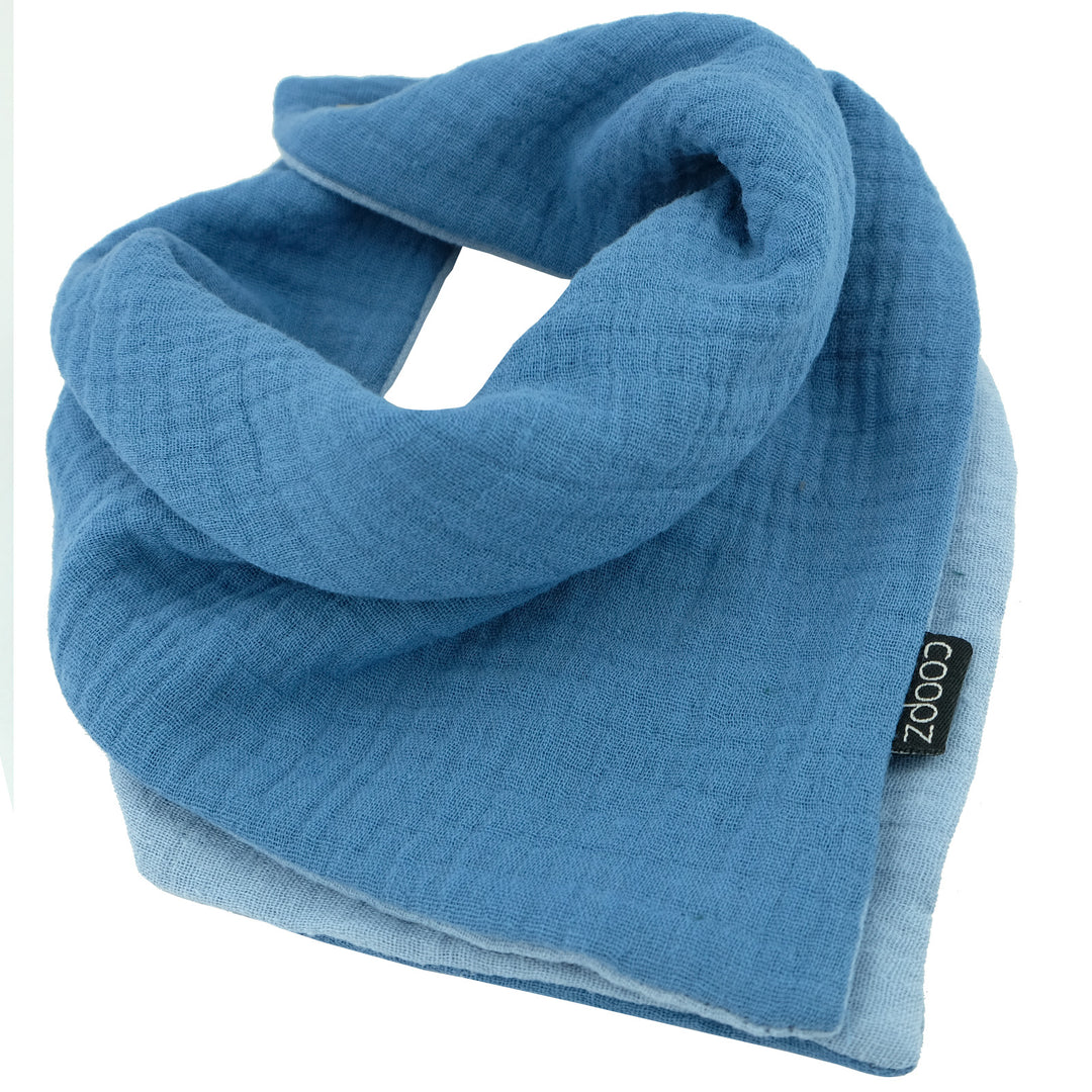 Muslin scarf double blue