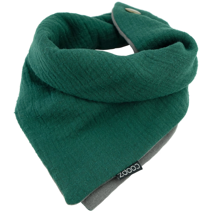 Double muslin scarf Dark green