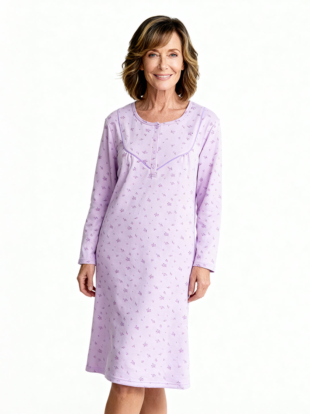 Thermo Nachthemd - Zarten Blüten