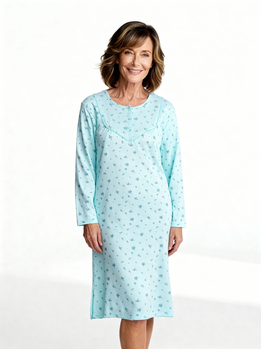 Thermo Nachthemd - Zarten Blüten