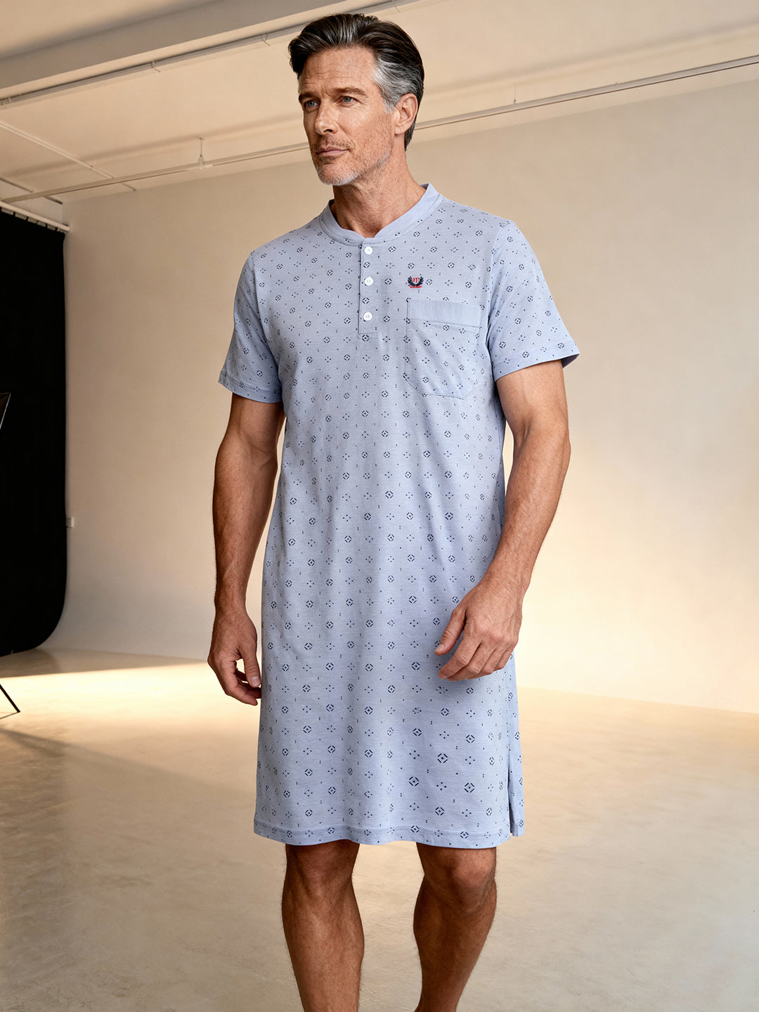 Nachthemd kurzarm - Theo Geometrische Formen