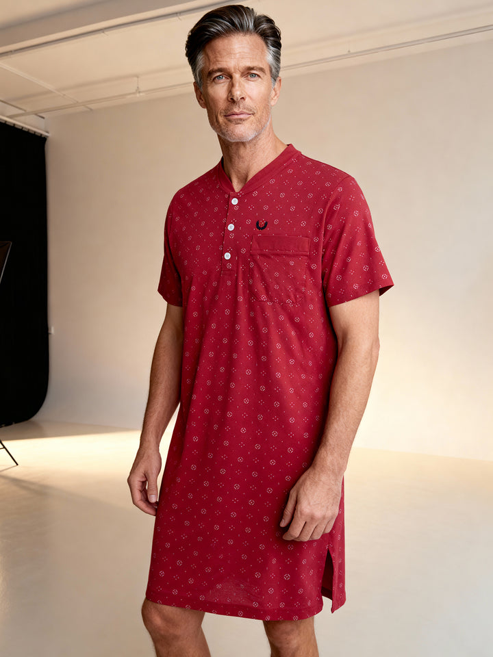 Nachthemd kurzarm - Theo Geometrische Formen