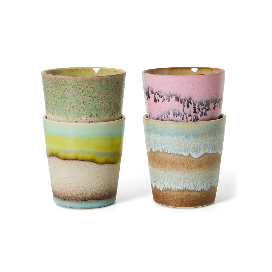 70s ceramics: Kaffeetassen Pop Art