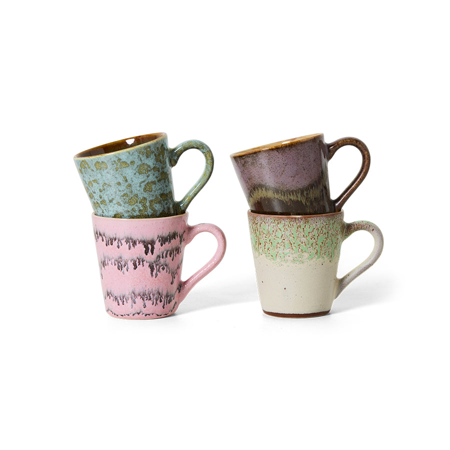 70s ceramics: Espressotassen brutalism