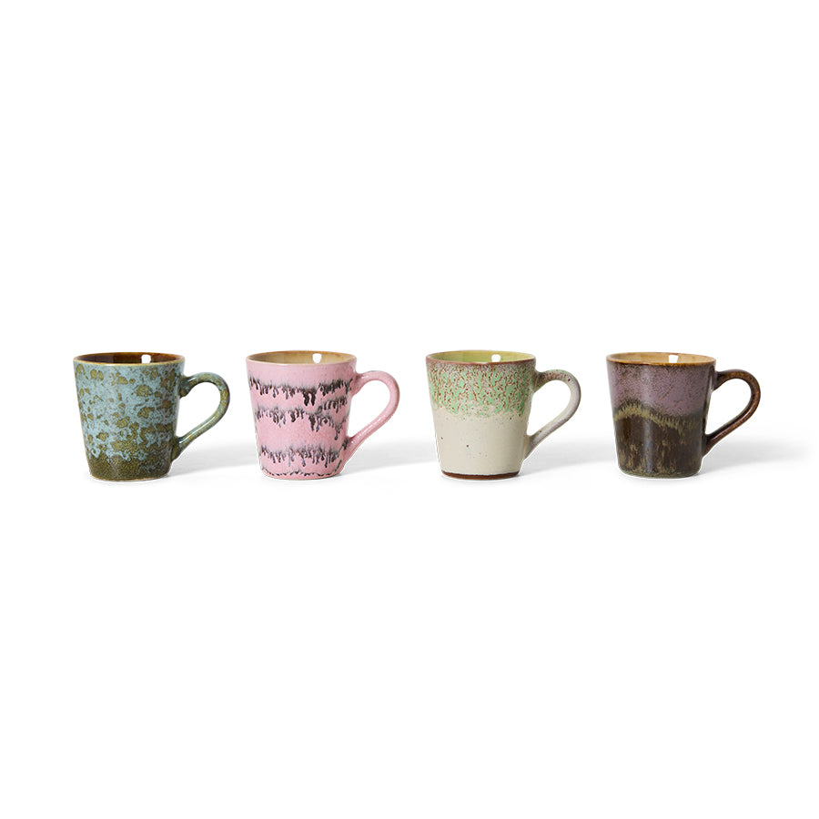 70s ceramics: Espressotassen brutalism