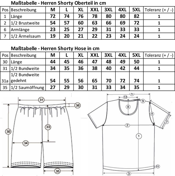 Pajama Set Shorty - Sun