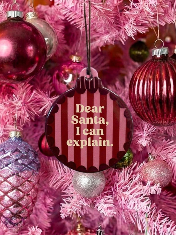 Anhänger Weihnachtskugel Santa I can explain Keramik