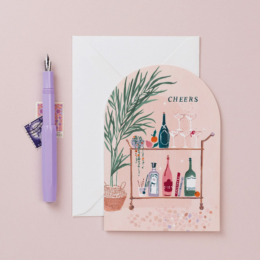 Klappkarte Bar Cart Birthday Card