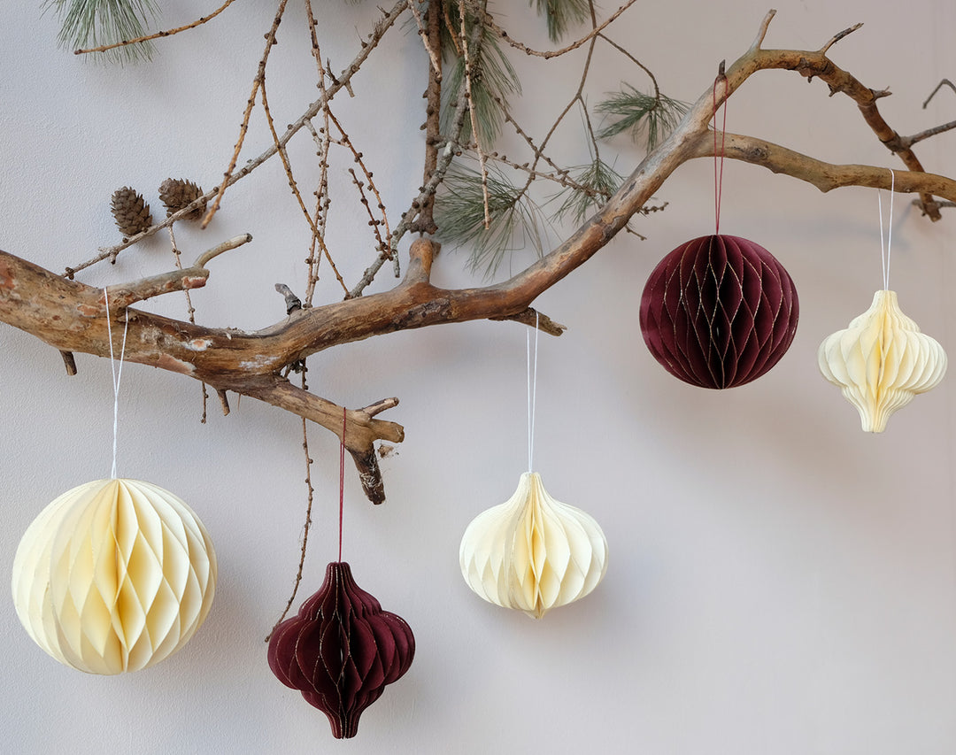Papier Weihnachtsschmuck Zwiebel gestreift
