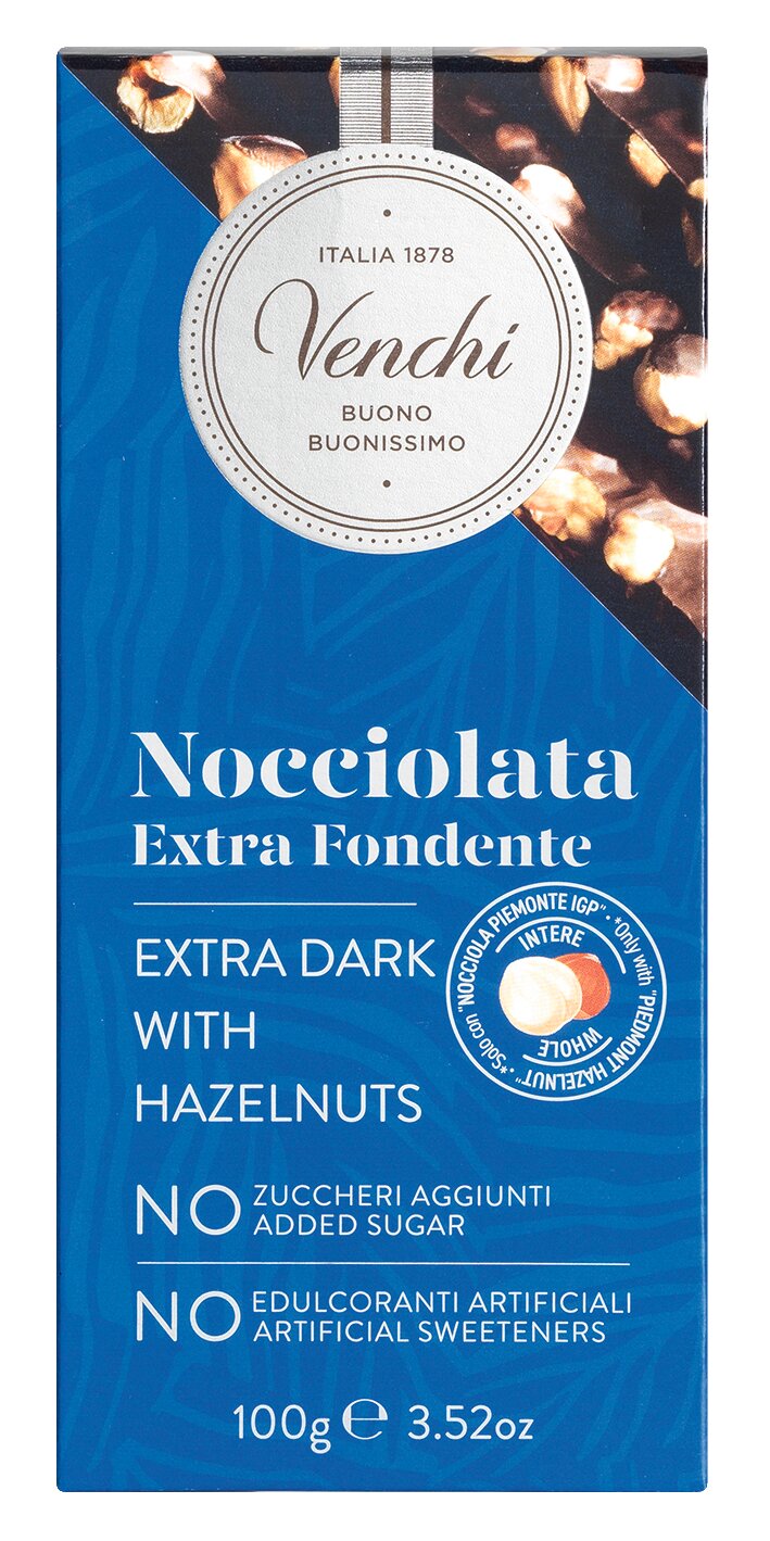 Venchi Dark Chocolate Hazelnut Bar ohne Zuckerzusatz