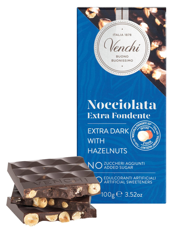 Venchi Dark Chocolate Hazelnut Bar ohne Zuckerzusatz